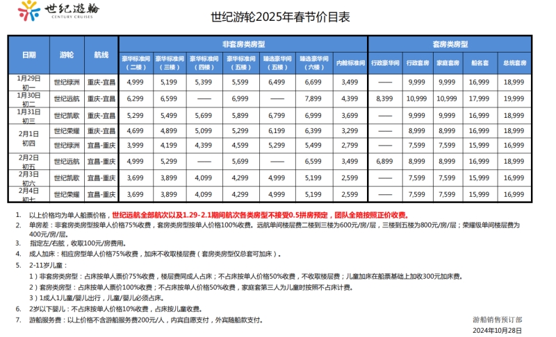 世紀(jì)榮耀春節(jié)價格